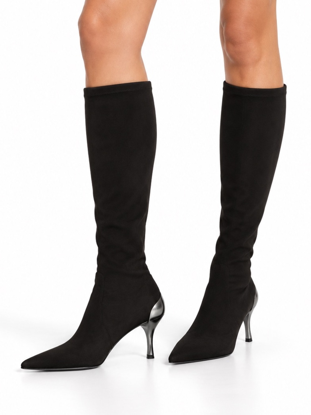 Donald J Pliner Brown Suede Knee High Pointed Toe Heeled Boots Women's Size 6.5